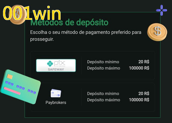 O cassino 001winbet oferece uma grande variedade de métodos de pagamento